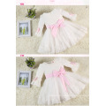 hot sale classic design baby girls party dress/wedding dress/princess dress appliqued bow Embroidery dress